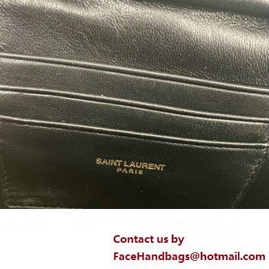 Saint Laurent lou mini bag in quilted grain de poudre embossed leather 612579 White