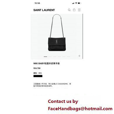 Saint Laurent niki baby Bag in grained lambskin 633179 Black