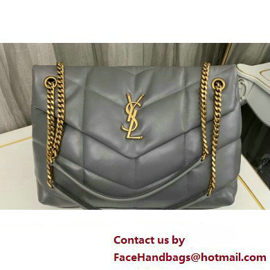 Saint Laurent puffer medium Bag in nappa leather 577475 Gray/Gold