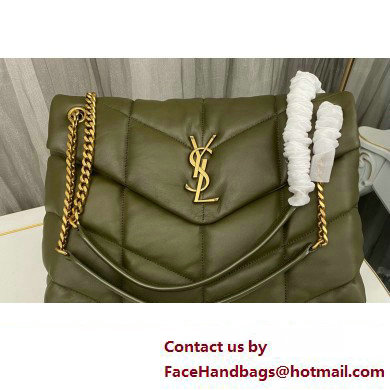 Saint Laurent puffer medium Bag in nappa leather 577475 Olive Green/Gold