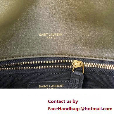 Saint Laurent puffer medium Bag in nappa leather 577475 Olive Green/Gold