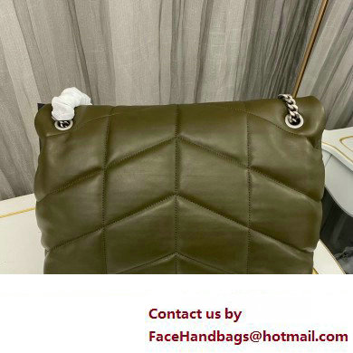 Saint Laurent puffer medium Bag in nappa leather 577475 Olive Green/Silver