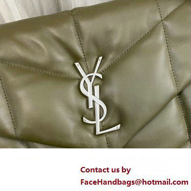 Saint Laurent puffer medium Bag in nappa leather 577475 Olive Green/Silver