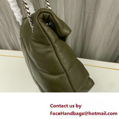 Saint Laurent puffer medium Bag in nappa leather 577475 Olive Green/Silver