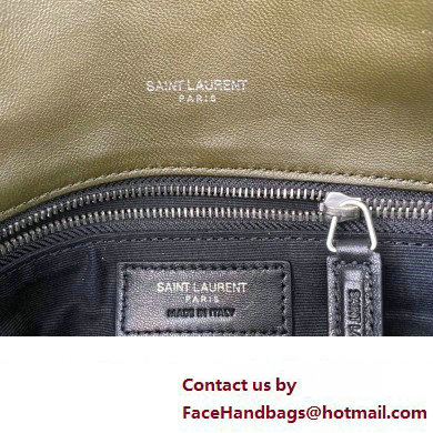 Saint Laurent puffer medium Bag in nappa leather 577475 Olive Green/Silver