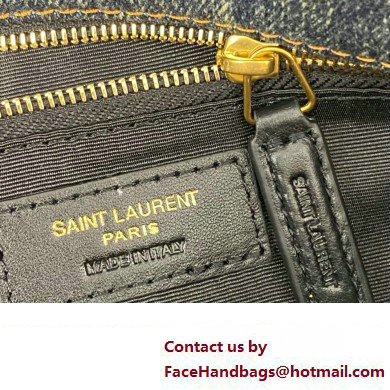 Saint Laurent puffer medium Bag in suede and denim 577475