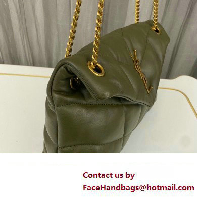 Saint Laurent puffer small Bag in nappa leather 577476 Olive Green/Gold