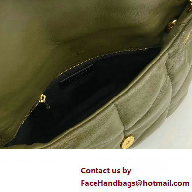 Saint Laurent puffer small Bag in nappa leather 577476 Olive Green/Gold