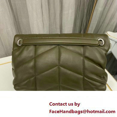 Saint Laurent puffer small Bag in nappa leather 577476 Olive Green/Silver