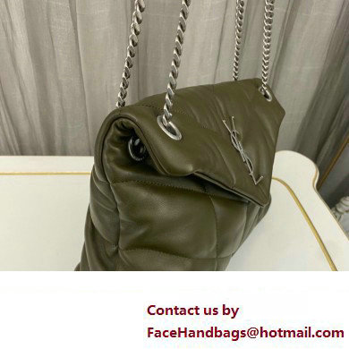 Saint Laurent puffer small Bag in nappa leather 577476 Olive Green/Silver