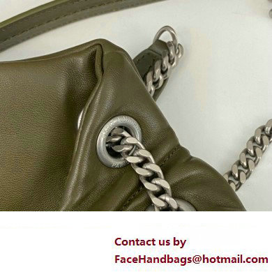 Saint Laurent puffer small Bag in nappa leather 577476 Olive Green/Silver