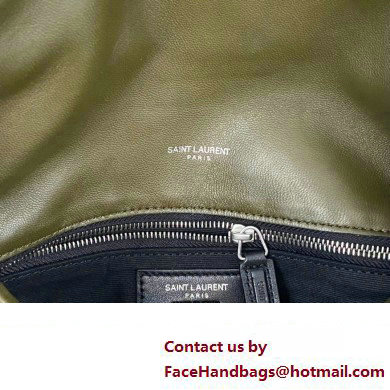 Saint Laurent puffer small Bag in nappa leather 577476 Olive Green/Silver