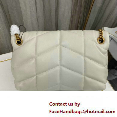 Saint Laurent puffer small Bag in nappa leather 577476 Vintage White/Gold