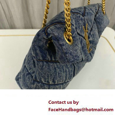 Saint Laurent puffer small Bag in suede and denim 577476