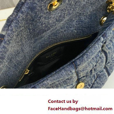 Saint Laurent puffer small Bag in suede and denim 577476