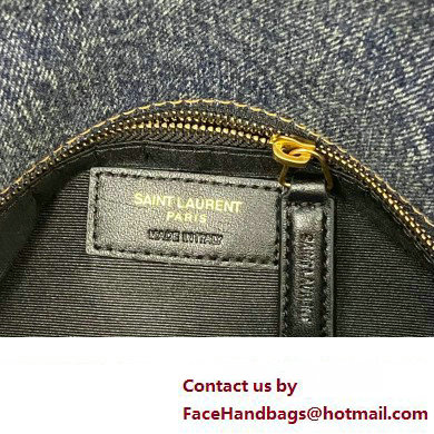 Saint Laurent puffer small Bag in suede and denim 577476