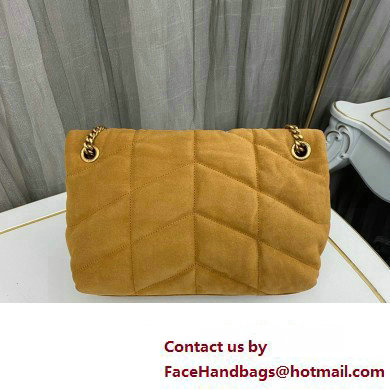 Saint Laurent puffer small Bag in suede leather 577476 Brown