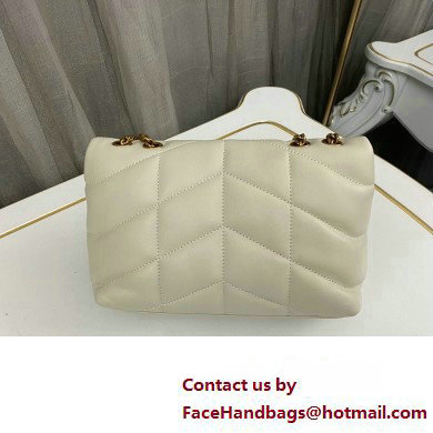 Saint Laurent toy puffer Bag in lambskin 759337 Vintage White/Gold