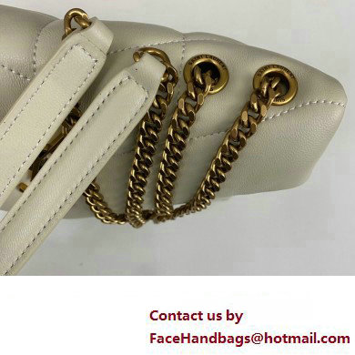 Saint Laurent toy puffer Bag in lambskin 759337 Vintage White/Gold