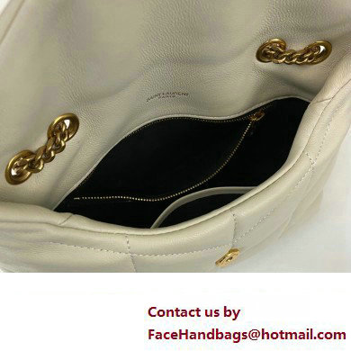 Saint Laurent toy puffer Bag in lambskin 759337 Vintage White/Gold