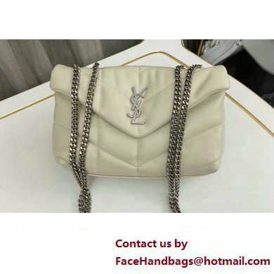 Saint Laurent toy puffer Bag in lambskin 759337 Vintage White/Silver