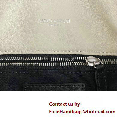 Saint Laurent toy puffer Bag in lambskin 759337 Vintage White/Silver