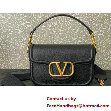 Valentino Alltime shoulder bag in grainy calfskin Black 2024