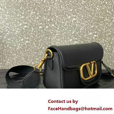 Valentino Alltime shoulder bag in grainy calfskin Black 2024