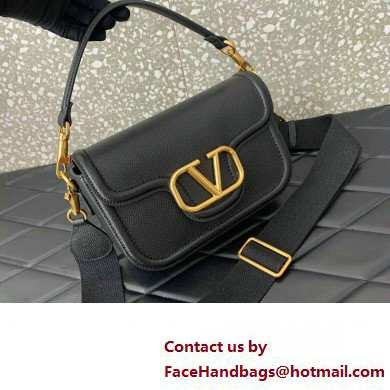 Valentino Alltime shoulder bag in grainy calfskin Black 2024