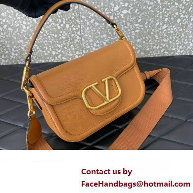 Valentino Alltime shoulder bag in grainy calfskin Brown 2024