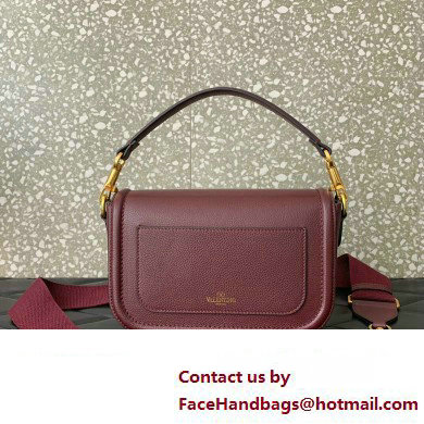 Valentino Alltime shoulder bag in grainy calfskin Burgundy 2024 - Click Image to Close