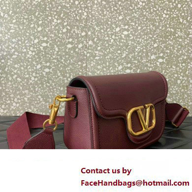 Valentino Alltime shoulder bag in grainy calfskin Burgundy 2024