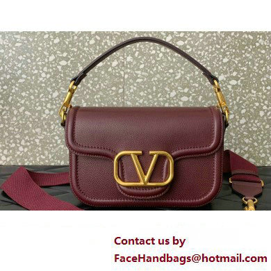 Valentino Alltime shoulder bag in grainy calfskin Burgundy 2024