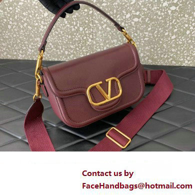 Valentino Alltime shoulder bag in grainy calfskin Burgundy 2024