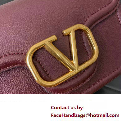 Valentino Alltime shoulder bag in grainy calfskin Burgundy 2024