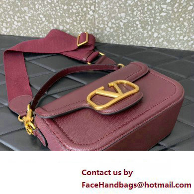 Valentino Alltime shoulder bag in grainy calfskin Burgundy 2024