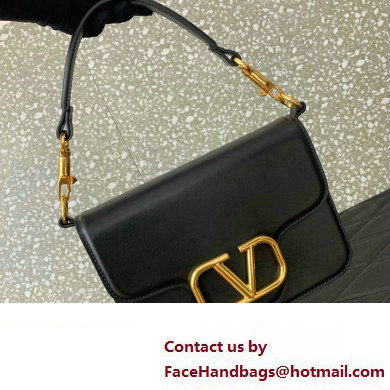 Valentino Loco Shoulder Bag in calfskin Black 2024