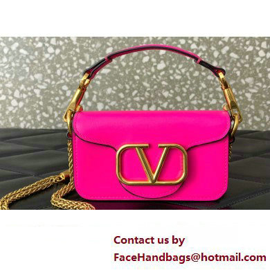 Valentino Loco micro Bag In Calfskin Leather With Chain 416 Fuchsia 2023