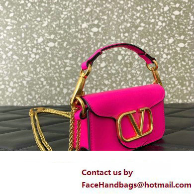 Valentino Loco micro Bag In Calfskin Leather With Chain 416 Fuchsia 2023