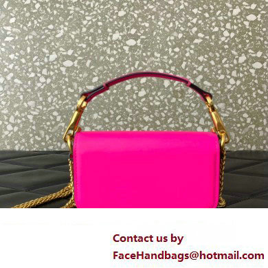 Valentino Loco micro Bag In Calfskin Leather With Chain 416 Fuchsia 2023