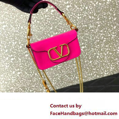 Valentino Loco micro Bag In Calfskin Leather With Chain 416 Fuchsia 2023