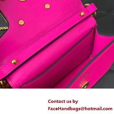 Valentino Loco micro Bag In Calfskin Leather With Chain 416 Fuchsia 2023