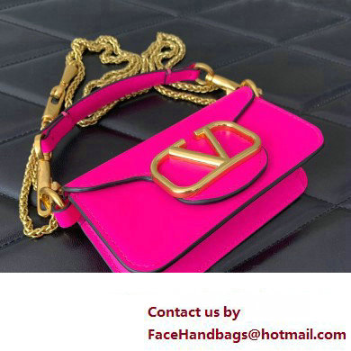 Valentino Loco micro Bag In Calfskin Leather With Chain 416 Fuchsia 2023