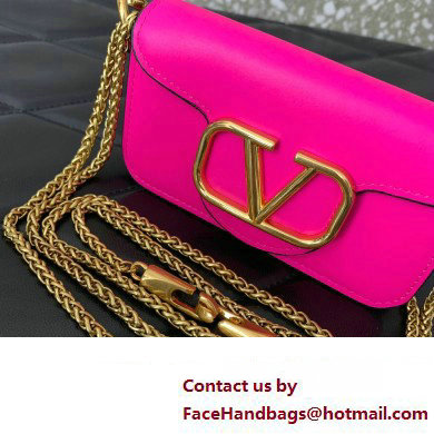 Valentino Loco micro Bag In Calfskin Leather With Chain 416 Fuchsia 2023