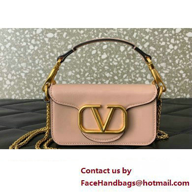 Valentino Loco micro Bag In Calfskin Leather With Chain 416 Nude 2023