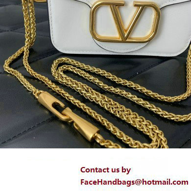 Valentino Loco micro Bag In Calfskin Leather With Chain 416 White 2023