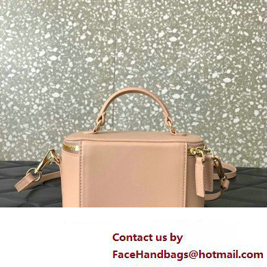 Valentino Mini Loco Handbag In Calfskin Leather Nude With Enamel Tone-On-Tone Vlogo Signature 202