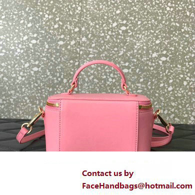 Valentino Mini Loco Handbag In Calfskin Leather Pink With Enamel Tone-On-Tone Vlogo Signature 2024