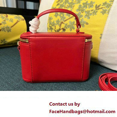 Valentino Mini Loco Handbag In Calfskin Leather Red With Enamel Tone-On-Tone Vlogo Signature 2024