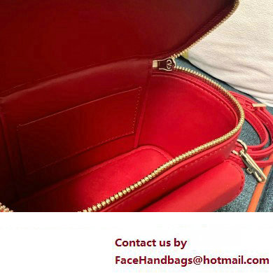 Valentino Mini Loco Handbag In Calfskin Leather Red With Enamel Tone-On-Tone Vlogo Signature 2024